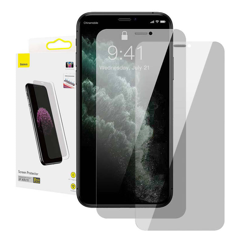 Baseus 0.3mm Screen Protector (2pcs pack) for iPhone XR/11 6.1 inch, Szkło hartowane z filtrem prywatyzującym 0.3mm Baseus do iPhone XR / 11 (2szt.)