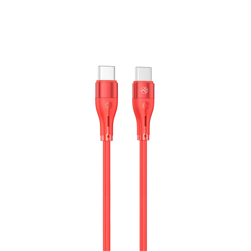 Tellur Silicone Type-C to Type-C Cable PD60W 1m Red