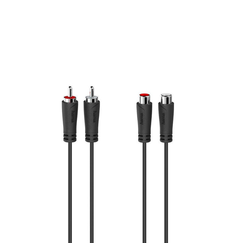 Hama 00205259 Аудиоудлинитель, 2 вилки RCA - 2 розетки RCA 1,5 м