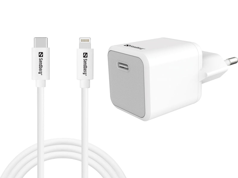 Зарядное устройство Sandberg 441-57 USB-C 20 Вт + кабель USB-C - Lightning, 1 м
