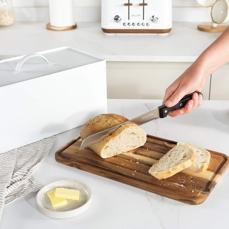 Salter BW13564WEU7 Toronto Bread Bin with Chopping Board White