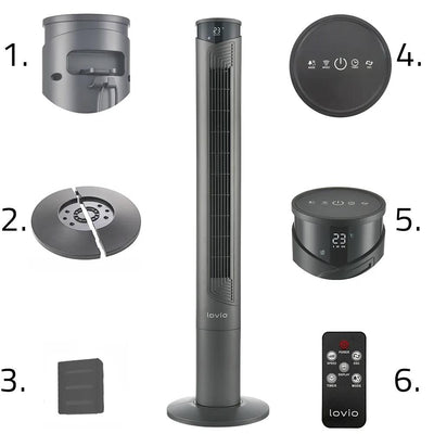 Lovio LVTF101N24C-TI Tower Fan AirWave Titan