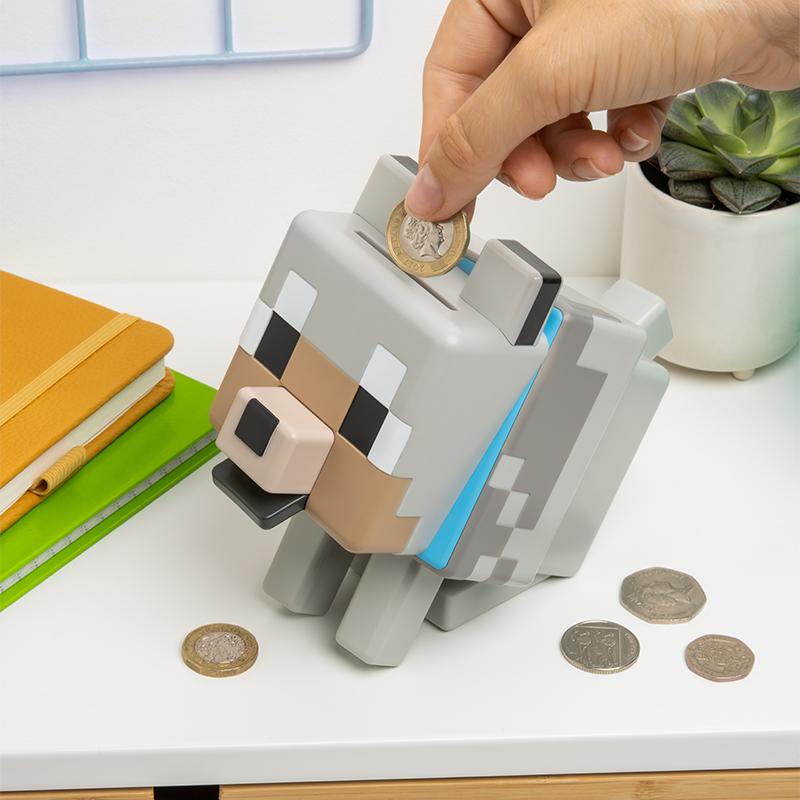 Paladone Minecraft Wolf Shaped Money Box