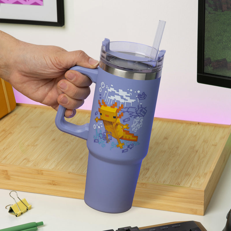 Paladone Minecraft Purple 900 ml Insulated Cup with Straw