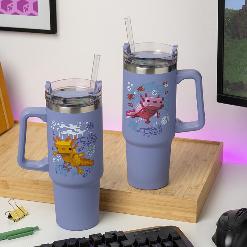 Paladone Minecraft Purple 900 ml Insulated Cup with Straw