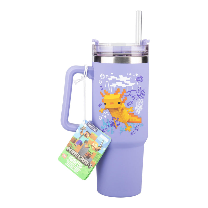 Paladone Minecraft Purple 900 ml Insulated Cup with Straw