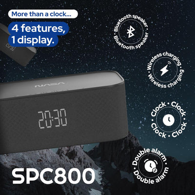 NASA SPC800  Bluetooth Speaker/ Alarm Clock/ Wireless Charger