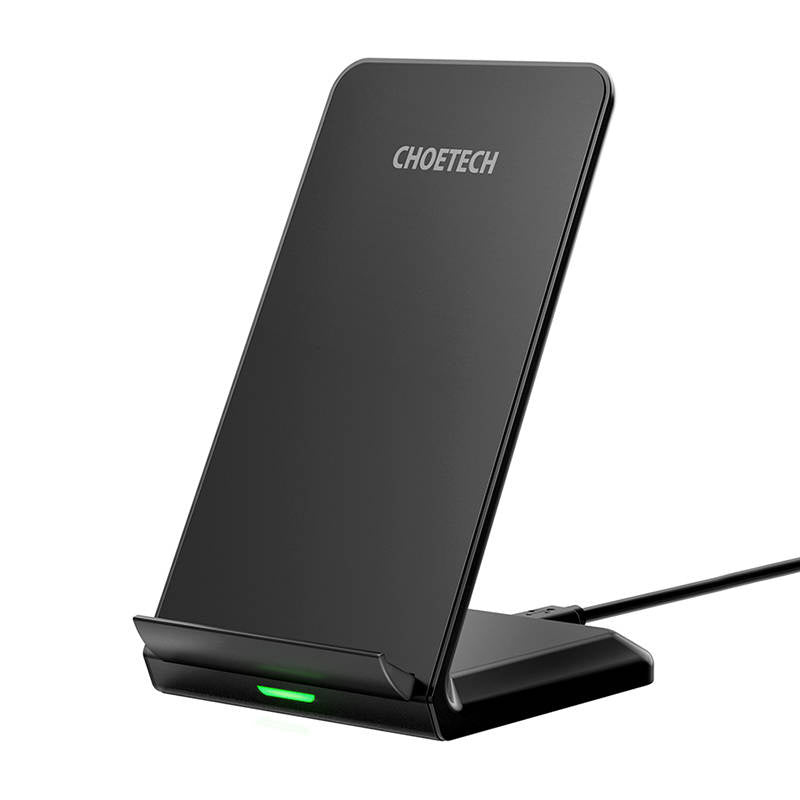 Choetech 10W inductive wireless charger with stand (black), Bezprzewodowa ładowarka indukcyjna Choetech 10W  z podstawką  (czarna)