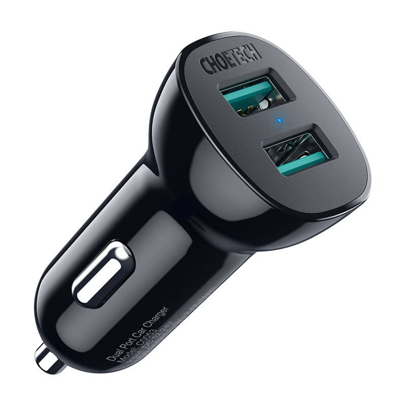 Choetech C0051 36W QC 3.0 car charger (black), Ładowarka samochodowa Choetech C0051 36W QC 3.0 (czarna)