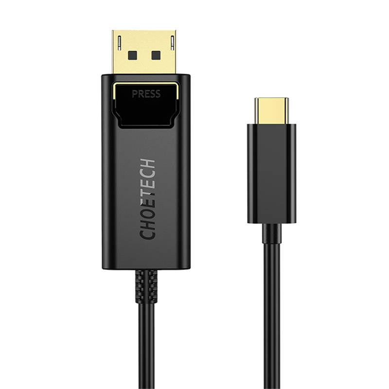 USB-C to Display Port cable Choetech XCP-1801BK, unidirectional, 4K, 1.8m (black), Kabel USB-C do Display Port Choetech XCP-1801BK, 1.8m (czarny)