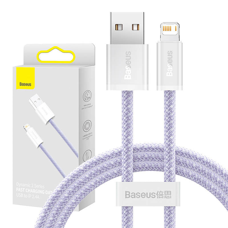 USB cable for Lightning Baseus Dynamic 2 Series, 2.4A, 1m (purple), Kabel USB do Lightning Baseus Dynamic 2, 2.4A, 1m (fioletowy)