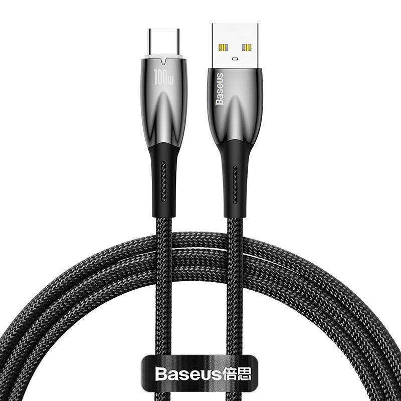 USB cable for USB-C Baseus Glimmer Series, 100W, 1m (Black), Kabel USB do USB-C Baseus Glimmer, 100W, 1m (czarny)
