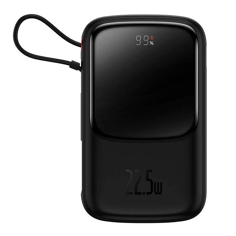 Powerbank Baseus Qpow PRO with cable, 10000mAh, 22.5W (Black), Powerbank Baseus Qpow Pro z kablem USB-C, USB-C, USB, 10000mAh, 22.5W (czarny)
