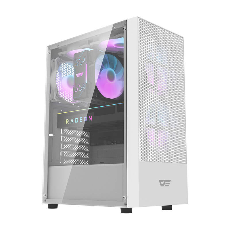 Darkflash A290 computer case (white) + 3 RGB fans, Obudowa komputerowa Darkflash A290 (biała) + 3 wentylatory RGB