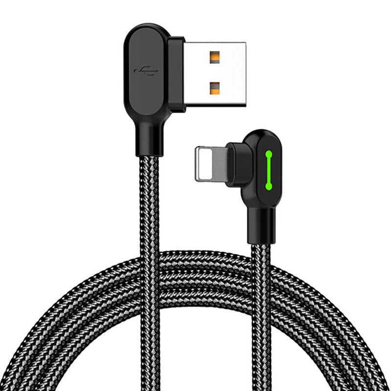 USB to Lightning cable, Mcdodo CA-4673, angled, 1.8m (black), Kabel USB do Lightning, Mcdodo CA-4673, kątowy, 1.8m (czarny)