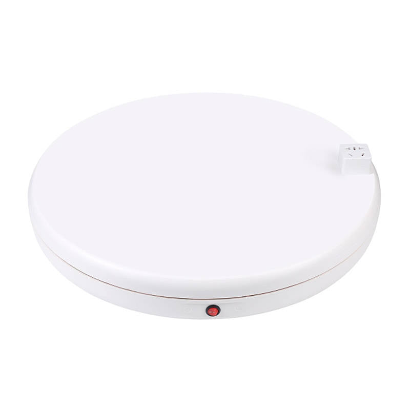 Rotating display stand Puluz with power socket 45 cm (white), Obrotowa podstawka do zdjęć Puluz z gniazdkiem zasilającym 45 cm (biała)