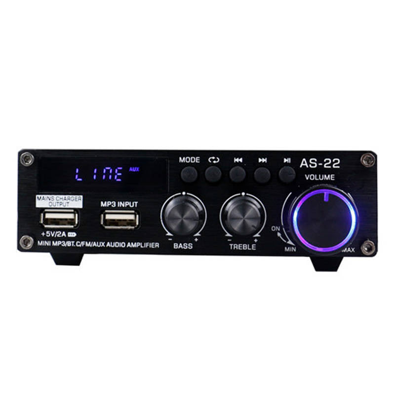 Blitzwolf AS-22 audio amplifier, 45W, Bluetooth 5.0, USB + remote control (black), Wzmacniacz audio Blitzwolf AS-22, 45W, Bluetooth 5.0, USB + pilot (czarny)