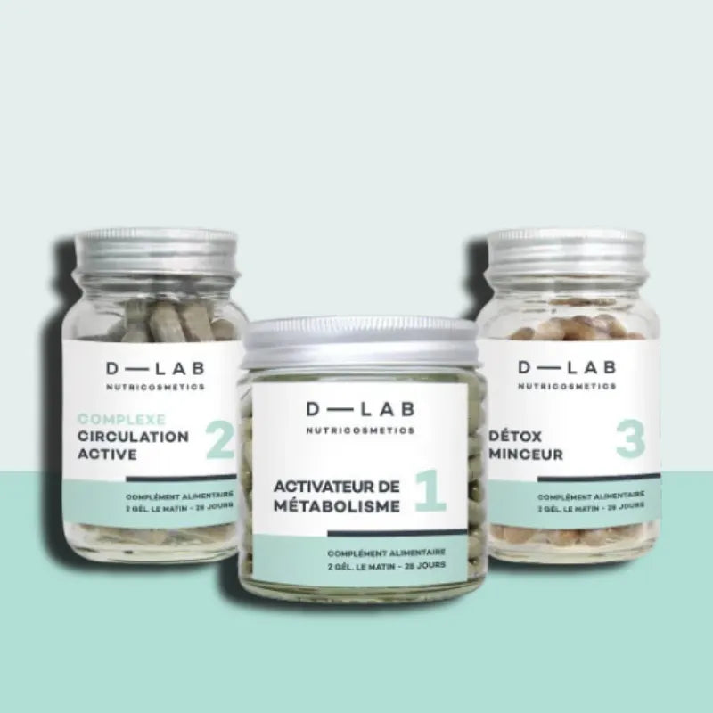 D-LAB Nutricosmetics – maisto papildų rinkinys riebalams deginti „Programme Brûle-Graisses“