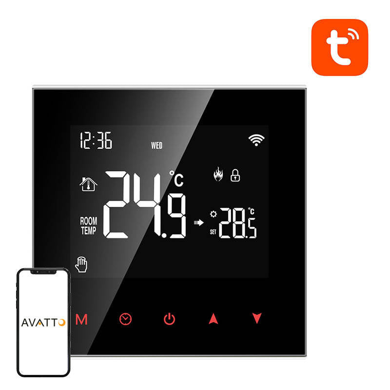 Smart thermostat Avatto WT100 water heater 3A Wi-Fi TUYA, Inteligentny termostat  Avatto WT100 podgrzewacz wody 3A WiFi TUYA