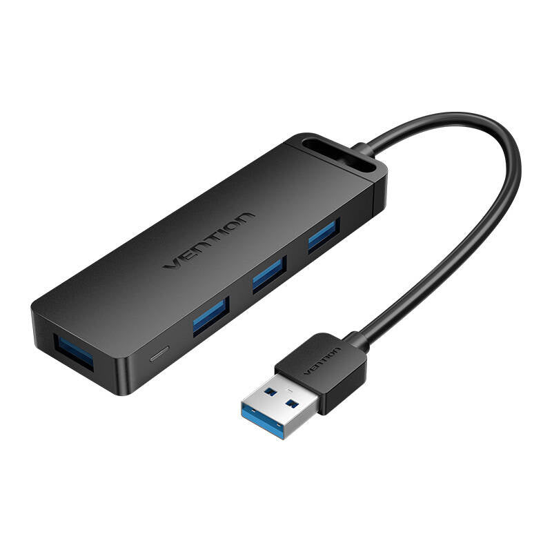 USB 3.0 4-Port Hub Vention CHLBD 0.5m, Black, Hub USB 3.0 z 4 portami i zasilaniem Vention CHLBD 0,5m czarny