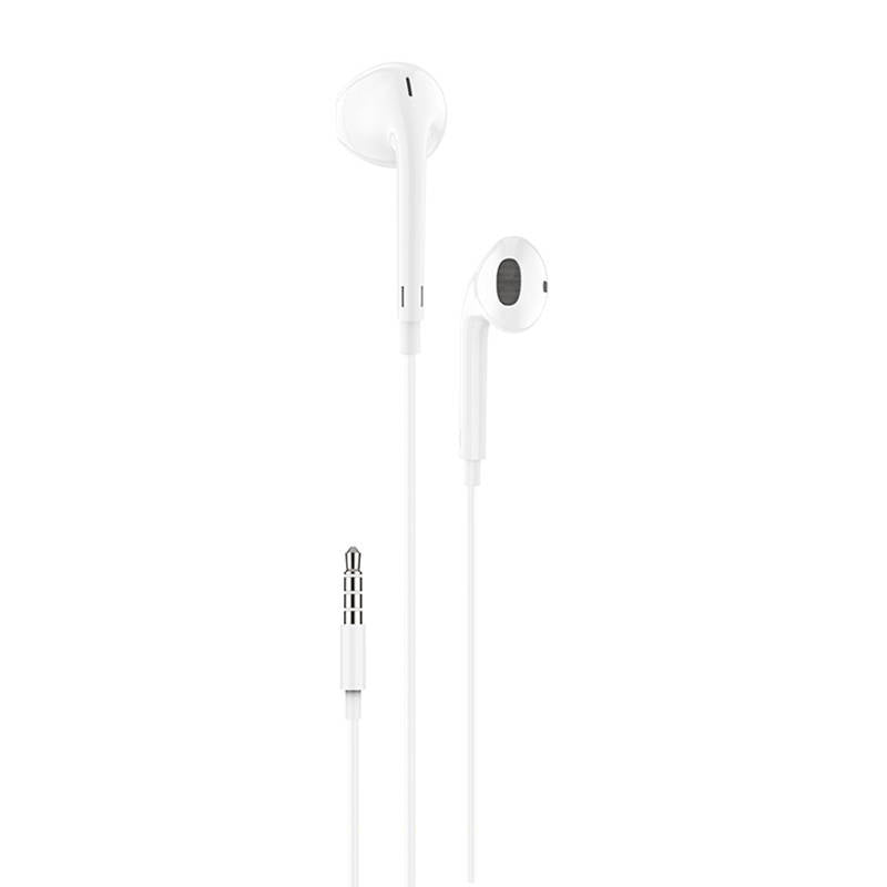 In-ear headphones, wired Foneng T34, mini jack 3.5mm, remote control (white), Słuchawki douszne, przewodowe Foneng T34, mini jack 3.5mm, pilot (białe)