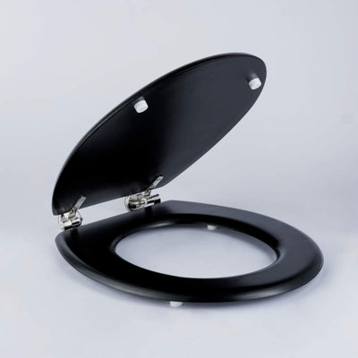 Beldray LA032355BLKTSF Black Wooden Toilet Seat