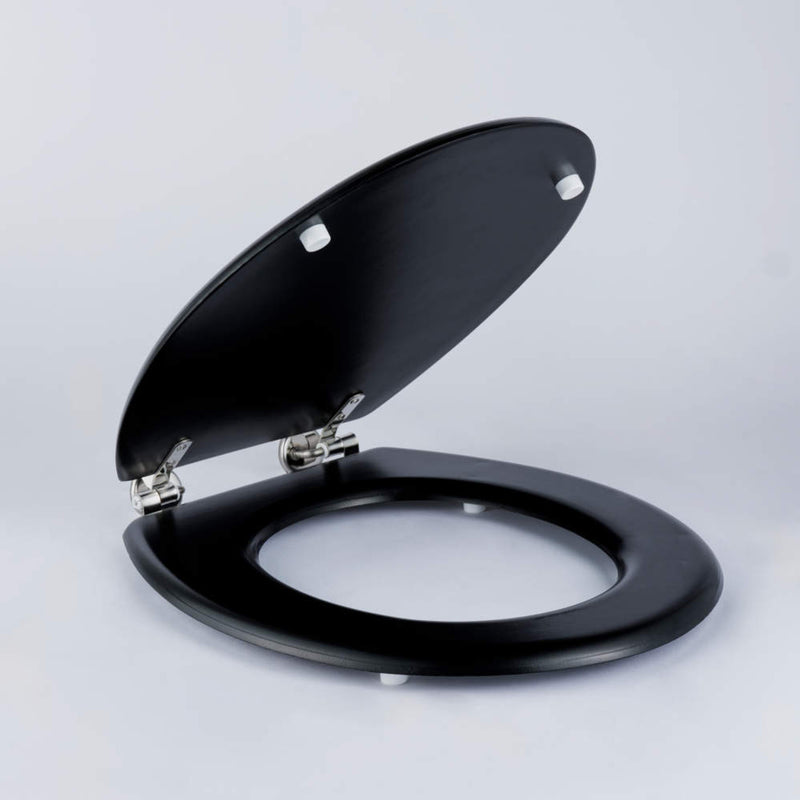 Beldray LA032355BLKTSF Black Wooden Toilet Seat