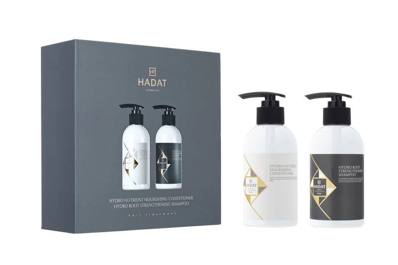 Hadat cosmetics Gift box Root Strengthening Shampoo and Nutrient Nourishing conditioner – dovanų dėžutė šampūnas bei kondicionierius, 250 ml