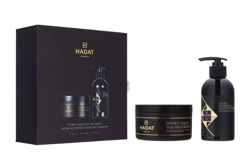 Hadat cosmetics Gift box Hydro Nourishing Moisture Shampoo And Hydro Liquid Silk Treatment – dovanų dėžutė šampūnas bei kaukė