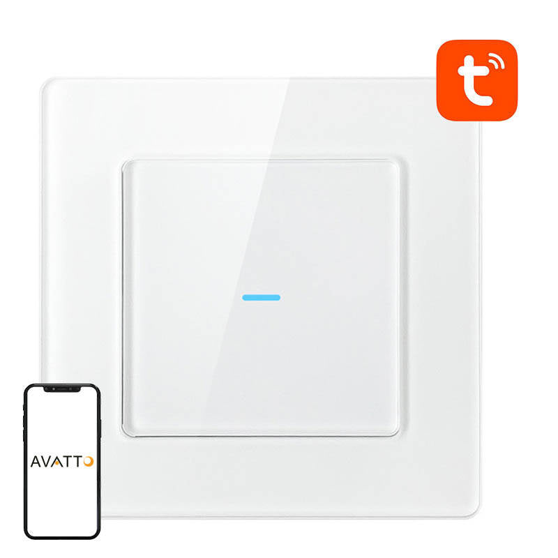 Smart Light Switch WiFi Avatto N-TS10-W1 1 Way TUYA (white), Dotykowy Włącznik Światła WiFi Avatto N-TS10-W1 Pojedynczy TUYA (biały)