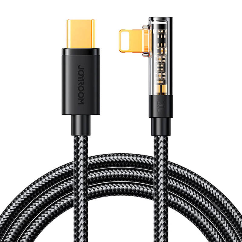 Joyroom S-C Lightning Angle 20W 1.2m USB to USB-C Lightning cable S-CL020A6 (black), Kabel USB-C do Lightning Joyroom S-CL020A6 1.2m, 20W, kątowy (czarny)