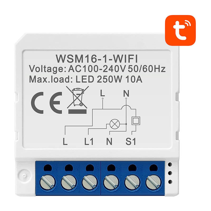 Smart Switch Module WiFi Avatto WSM16-W1 TUYA, Inteligentny przełącznik dopuszkowy WiFi Avatto WSM16-W1 TUYA