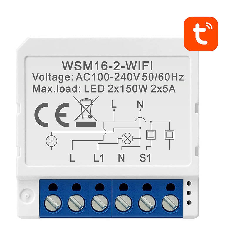 Smart Switch Module WiFi Avatto WSM16-W2 TUYA, Inteligentny przełącznik dopuszkowy WiFi Avatto WSM16-W2 TUYA