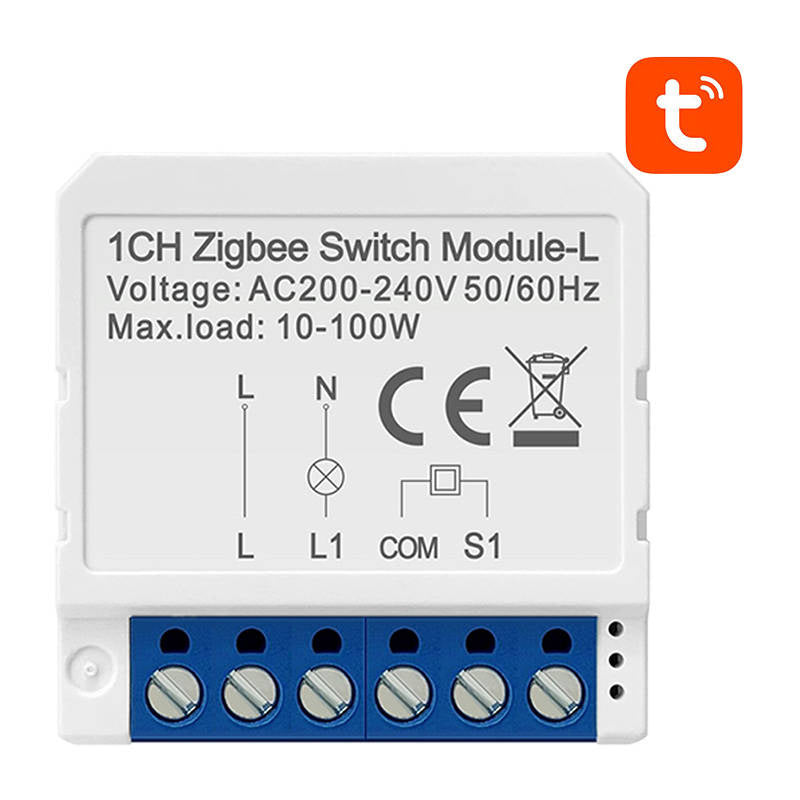 Smart Switch Module ZigBee Avatto LZWSM16-W1 No Neutral TUYA, Inteligentny przełącznik dopuszkowy ZigBee Avatto LZWSM16-W1 Bez Neutralnego TUYA