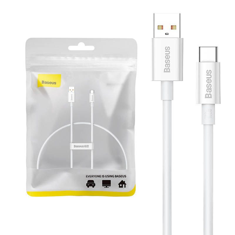 Cable USB do USB-C Baseus Superior 100W 0.25m (white), Kabel USB do USB-C Baseus Superior 100W 0.25m (biały)