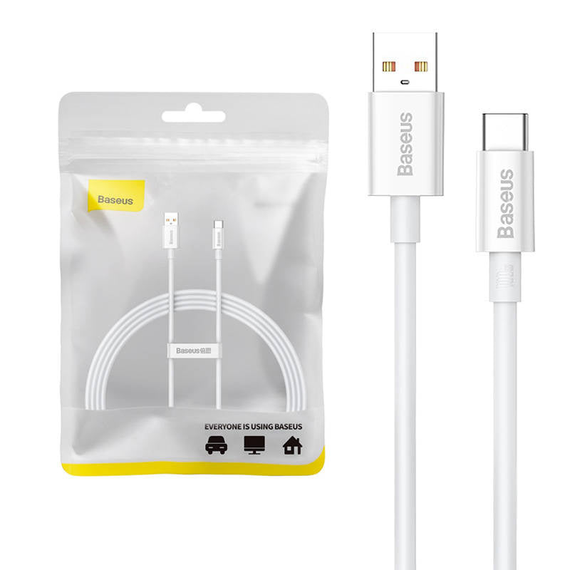 Cable USB do USB-C Baseus Superior 100W 1.5m (white), Kabel USB do USB-C Baseus Superior 100W 1.5m (biały)