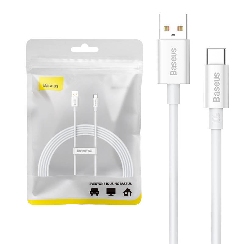 Cable USB do USB-C Baseus Superior 100W 2m (white), Kabel USB do USB-C Baseus Superior 100W 2m (biały)