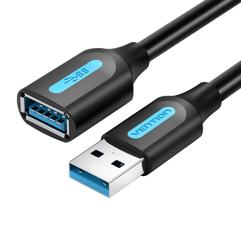 Cable Extension USB 3.0 A male-female Vention CBHBD 0.5m black, Przedłużacz USB 3.0 A męsko-żeński Vention CBHBD 0.5m czarny