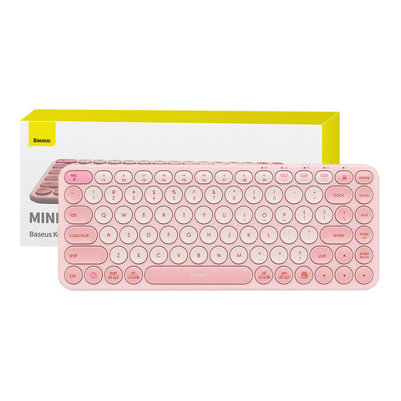 Baseus K01A Wireless Tri-Mode Keyboard Baby Pink, Baseus K01A bezprzewodowa klawiatura różowa