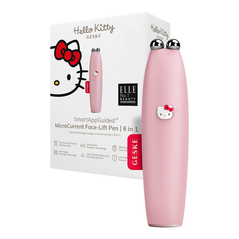 MicroCurrent Face-Lift Pen 6 in 1 Geske with APP (Hello Kitty pink), Urządzenie do mikroprądowego liftingu twarzy 6w1 Geske z Aplikacją (Hello Kitty różowy)