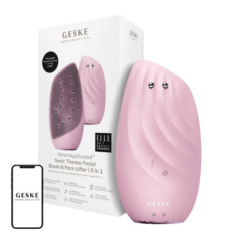 Sonic Thermo Facial Brush & Face-Lifter 8in1 Geske with APP (pink), Soniczna szczoteczka termiczna & lifting do twarzy 8w1 Geske z Aplikacją (różowy)