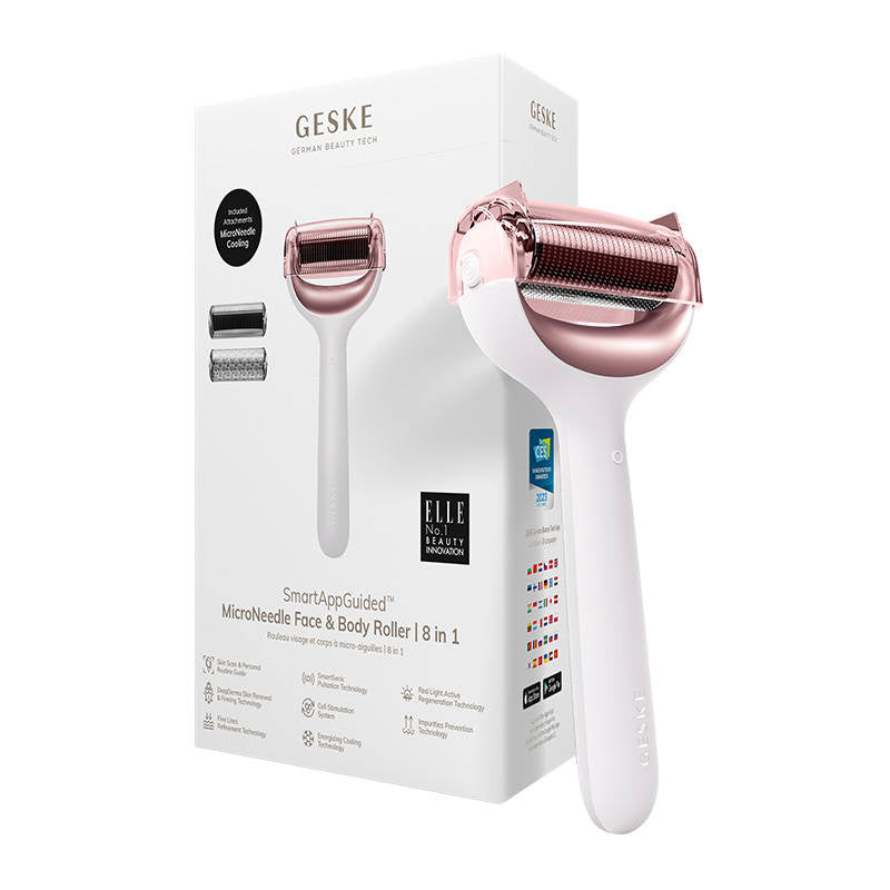 Micro Needle Face&Body Roller 8in1 Geske with APP (starlight), Roller do mezoterapii igłowej twarzy i ciała 8w1 Geske z Aplikacja (starlight)
