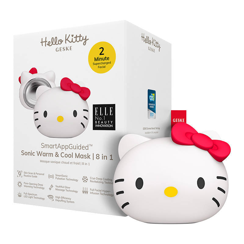 Sonic Facial Massager Warm & Cool 8 in 1 Geske with APP (Hello Kitty starlight), Soniczny masażer do twarzy Cool & Warm 8w1 Geske z Aplikacją (Hello Kitty starlight)
