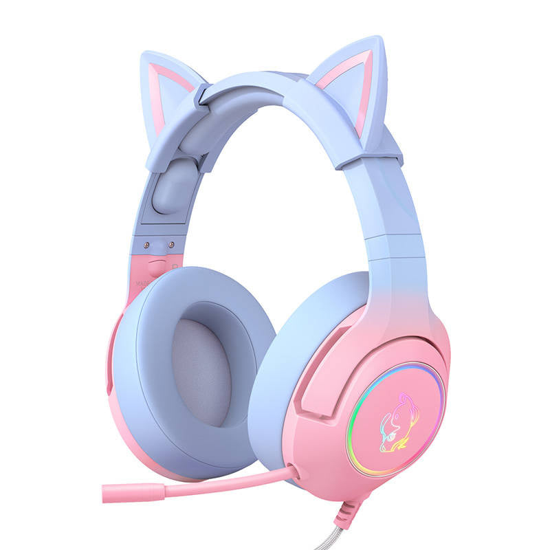 ONIKUMA K9 Pink and Blue Gaming Headphones, Słuchawki gamingowe ONIKUMA K9 Różowo-niebieskie