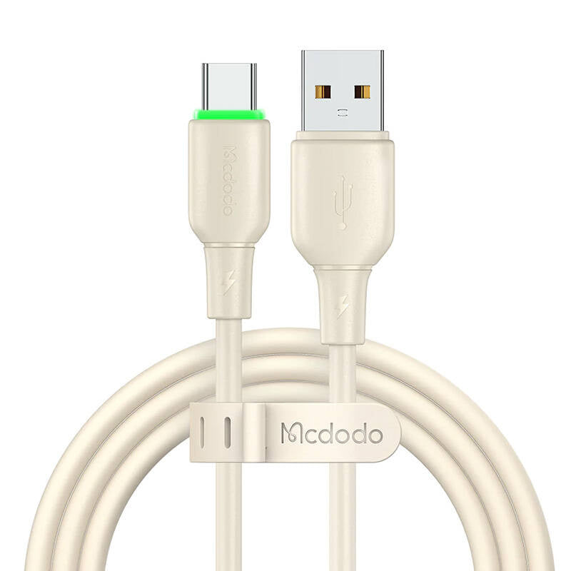 USB to USB-C Cable Mcdodo CA-4750 with LED light 1.2m (beige), Kabel USB-C Mcdodo CA-4750 1.2m (beżowy)