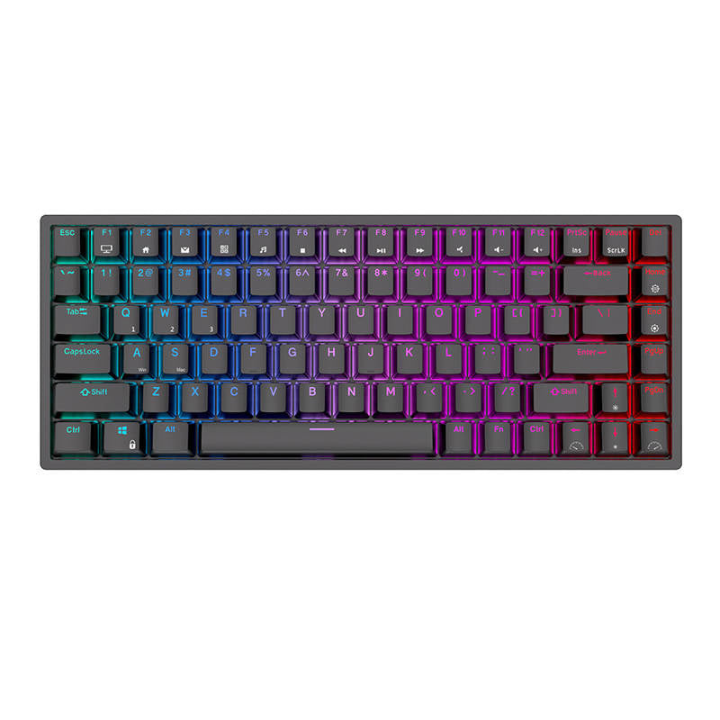 Wireless mechanical keyboard Royal Kludge RK84 RGB, Red switch (black), Klawiatura mechaniczna Royal Kludge RK84 RGB, Red switch (czarna)