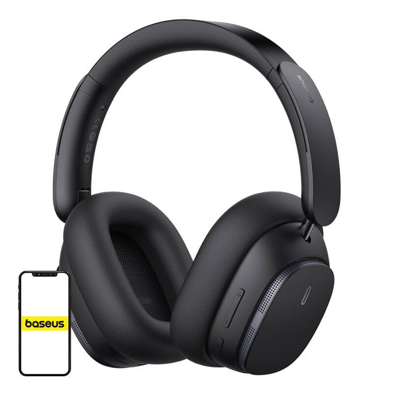 Baseus Bowie H1 Wireless Headphones Bluetooth 5.2 (black), Słuchawki bezprzewodowe Baseus Bowie H1 PRO (czarne)
