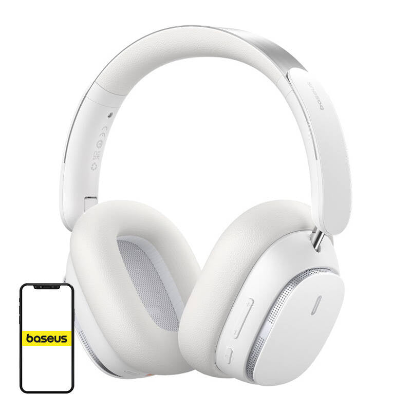 Baseus Bowie H1 Wireless Headphones Bluetooth 5.2 (white), Słuchawki bezprzewodowe Bluetooth 5.2 Baseus Bowie H1 PRO (biały)