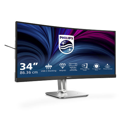 Philips Curved Business WQHD monitor with USB-C, 34’’, 300 cd/m2, HDMI 2.0 x 2, DisplayPort 1.4 x 1, USB-C x 1