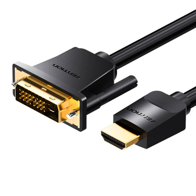 Kabel HDMI do DVI (24+1) Vention ABFBJ 5m, 4K 60Hz/ 1080P 60Hz (Czarny), Kabel HDMI do DVI (24+1) Vention ABFBJ 5m, 4K 60Hz/ 1080P 60Hz (Czarny)